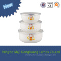 Wholesale High Quality 3Pcs Enamel Mixing Pedicure Bowl with plastic cover